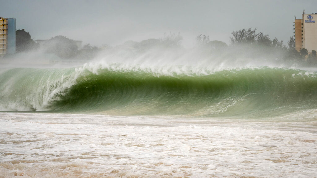 fine art photograph by Andre Donawa waves from hurricane Beryl Barbados