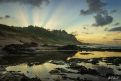 Fine art photograph of crepuscular rays off the east coast of Barbados by Andre Donawa, seacsape