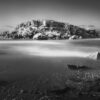 Fine art black and white photograph of Culpepper Island, Barbados by Andre Donawa.