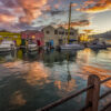 Fine art photograph of a sunset, careenage, harbourBarbados by Andre Donawa.