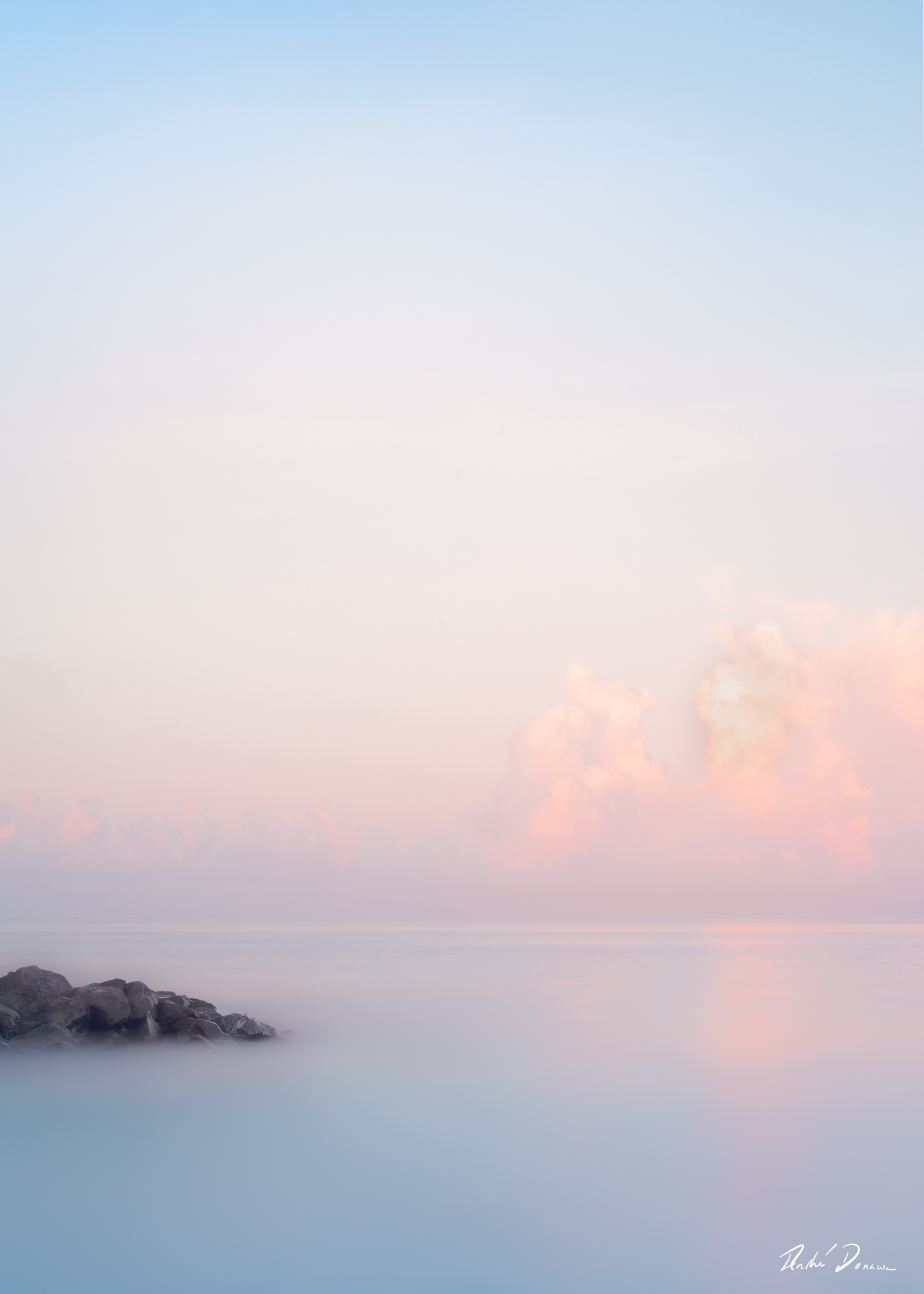 Minimalistic pastel morning at the beach
