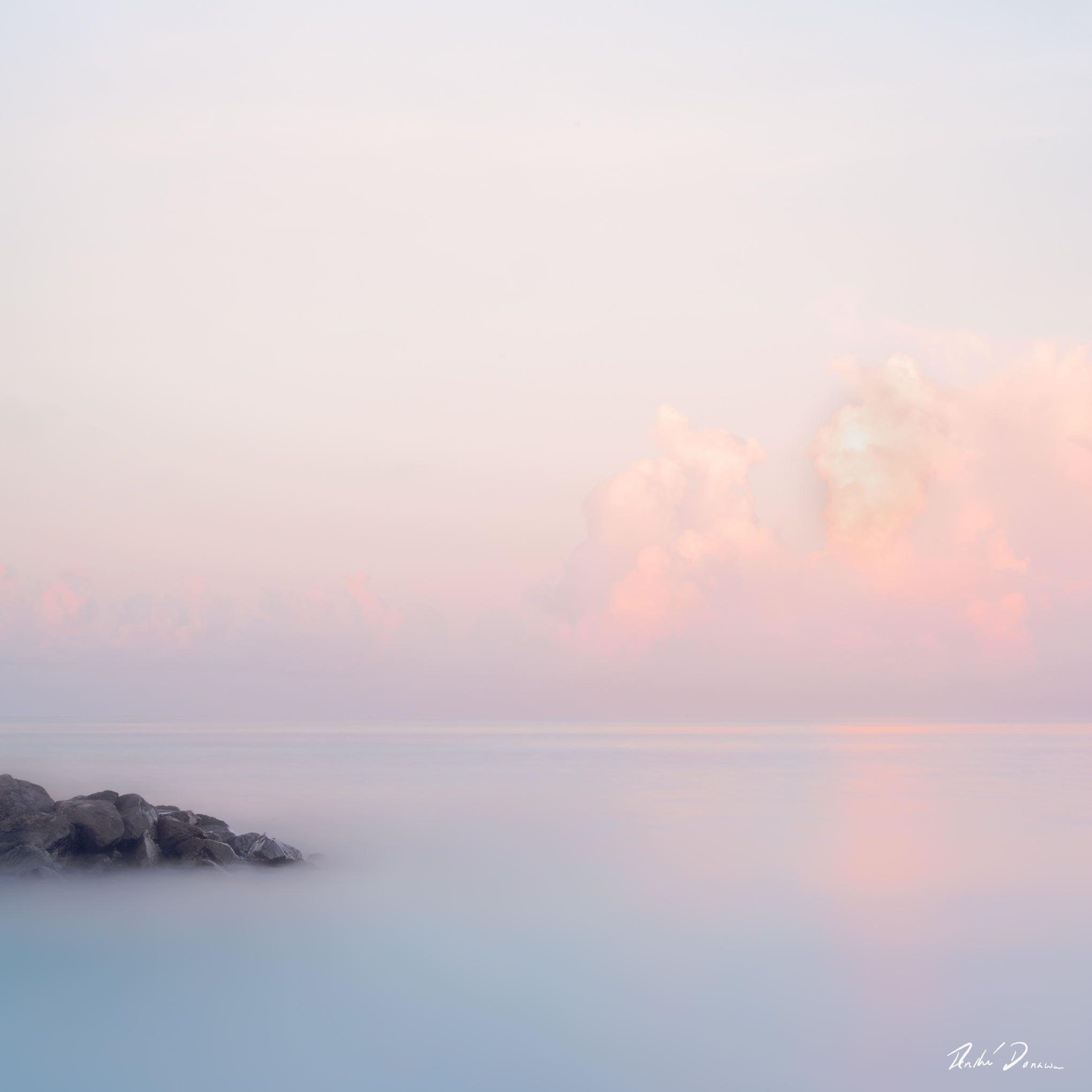 Minimalistic pastel morning at the beach